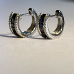 Aretes de aro de 14K oro blanco