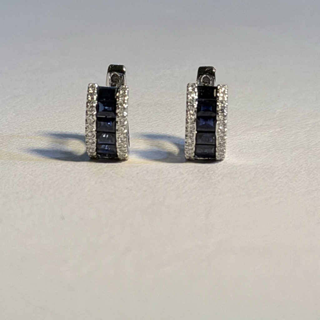 Aretes de aro de 14K oro blanco