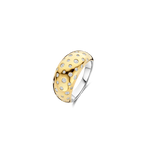 Anillo stardust de plata bañada en oro con zirconia blanca