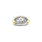 Anillo stardust de plata bañada en oro con zirconia blanca
