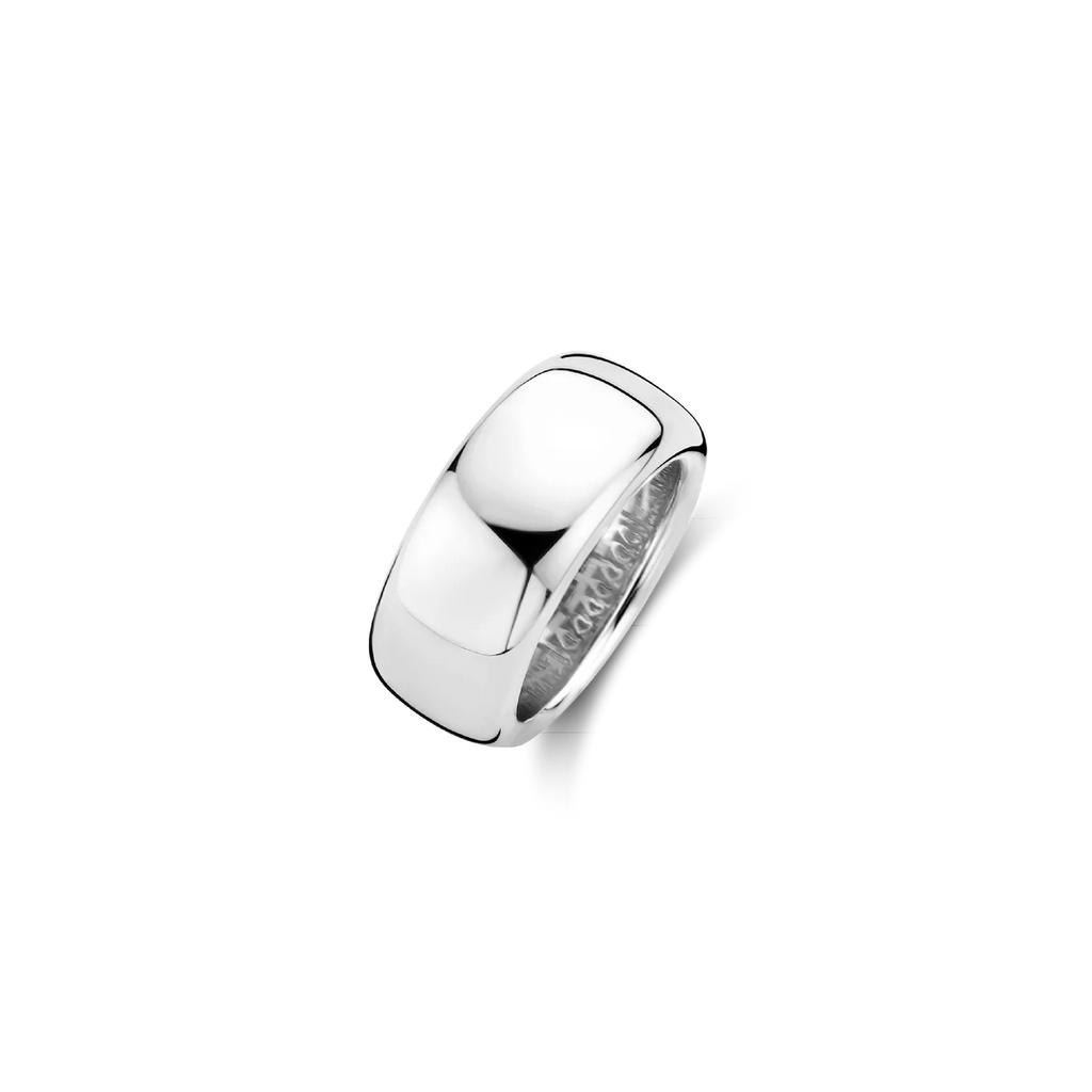 Anillo de plata con acabado rodinado