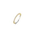 Anillo de plata bañada en oro amarillo con zirconia blanca