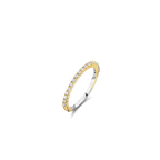 Anillo de plata bañada en oro amarillo con zirconia blanca