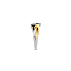 Anillo de plata bañada en oro amarillo con piedra azul