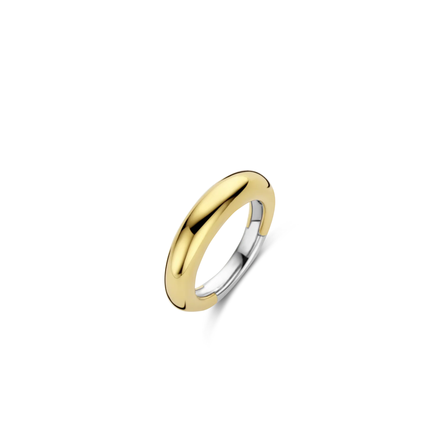 Anillo chunky de plata dorada con acabado en oro amarillo