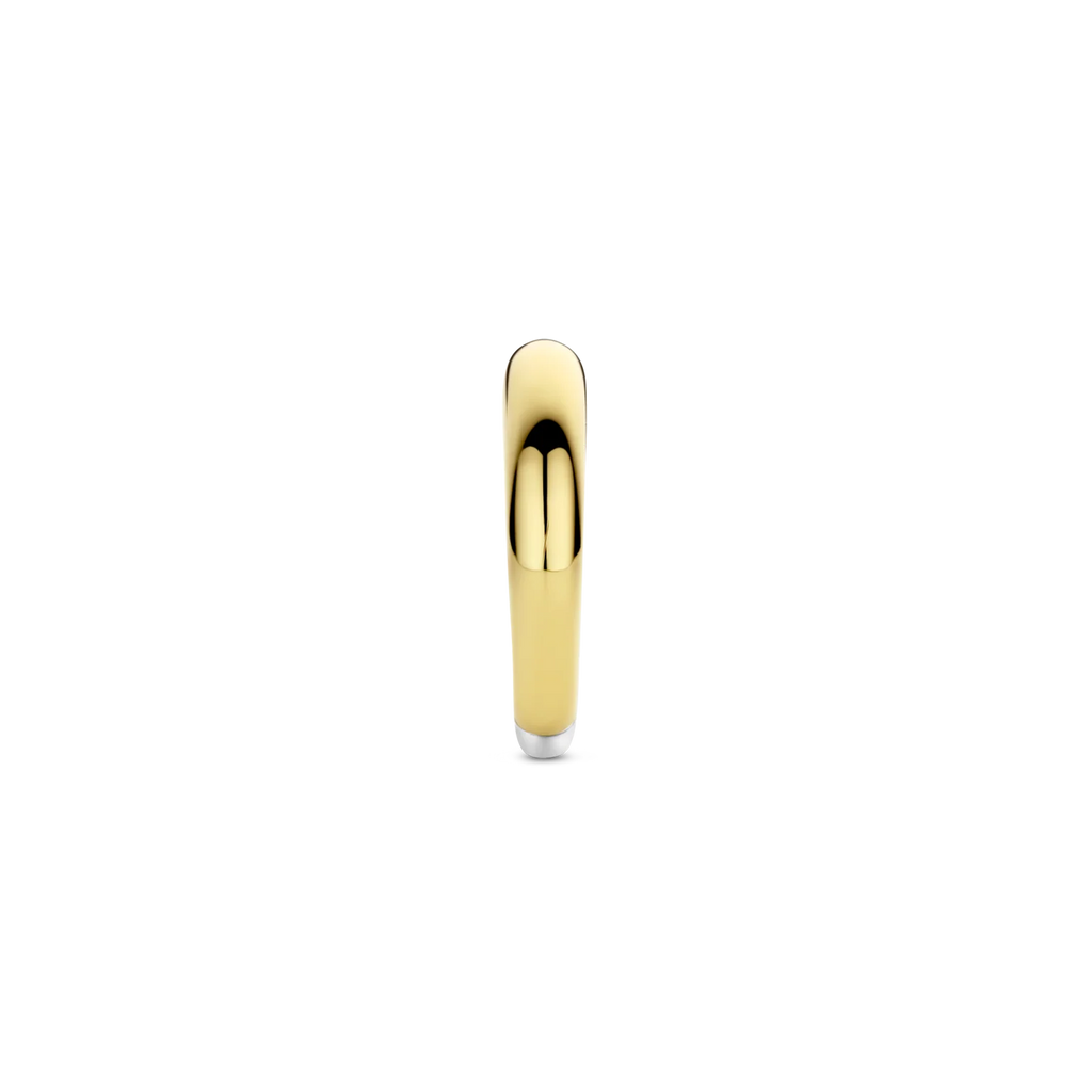 Anillo chunky de plata dorada con acabado en oro amarillo