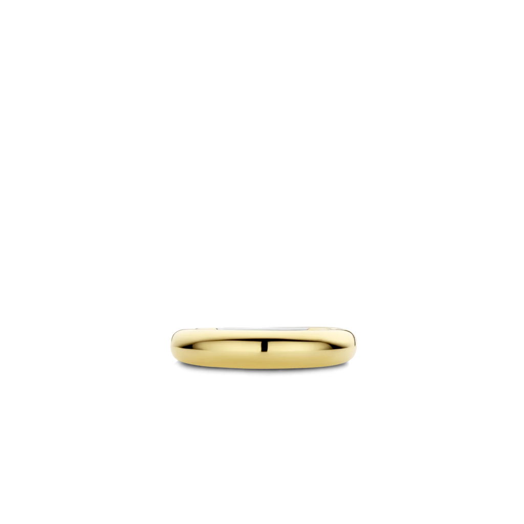 Anillo chunky de plata dorada con acabado en oro amarillo