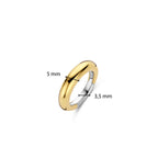 Anillo chunky de plata dorada con acabado en oro amarillo