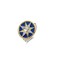 Anillo estrella de plata bañada en oro amarillo con azul