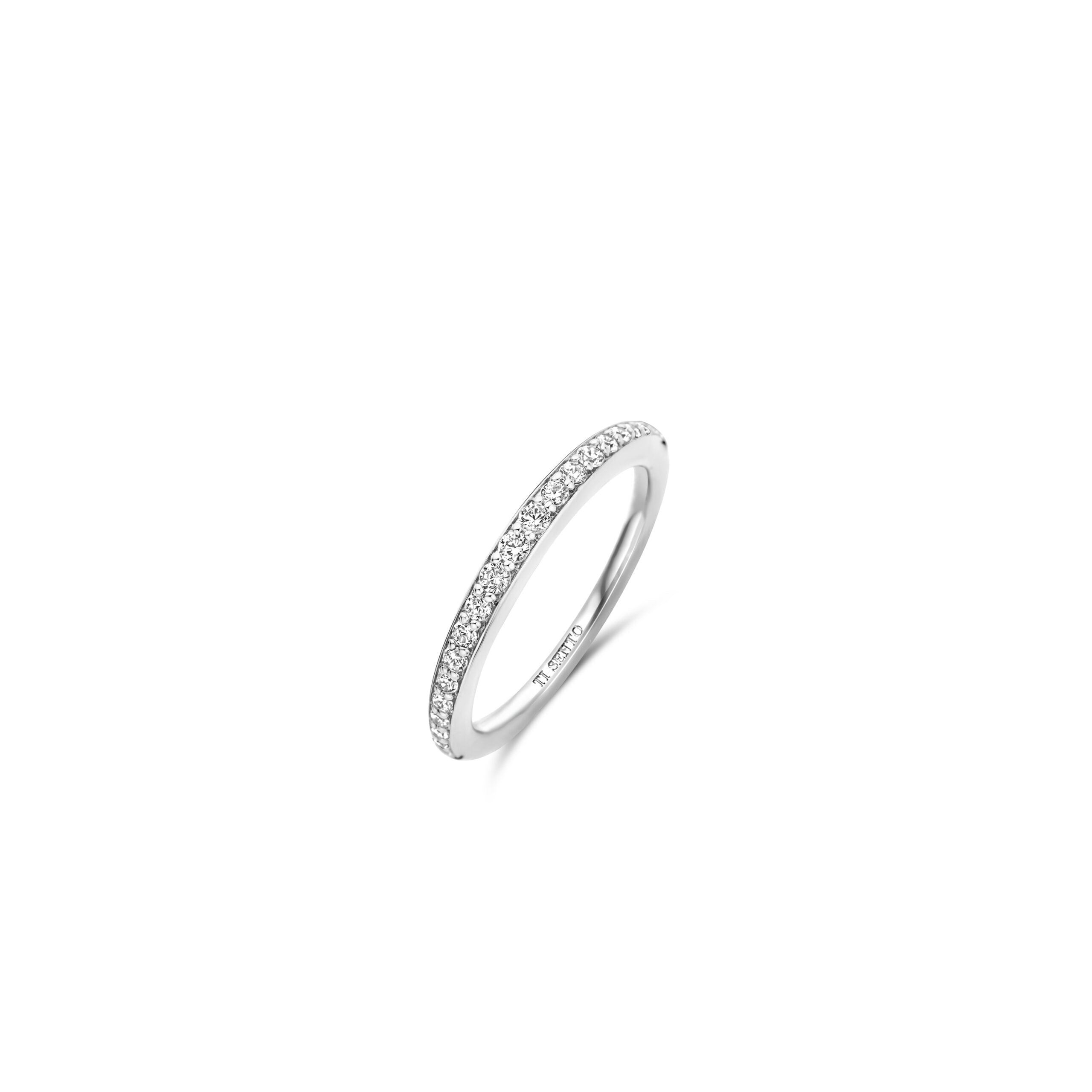 Anillo platinado con zirconia blanca
