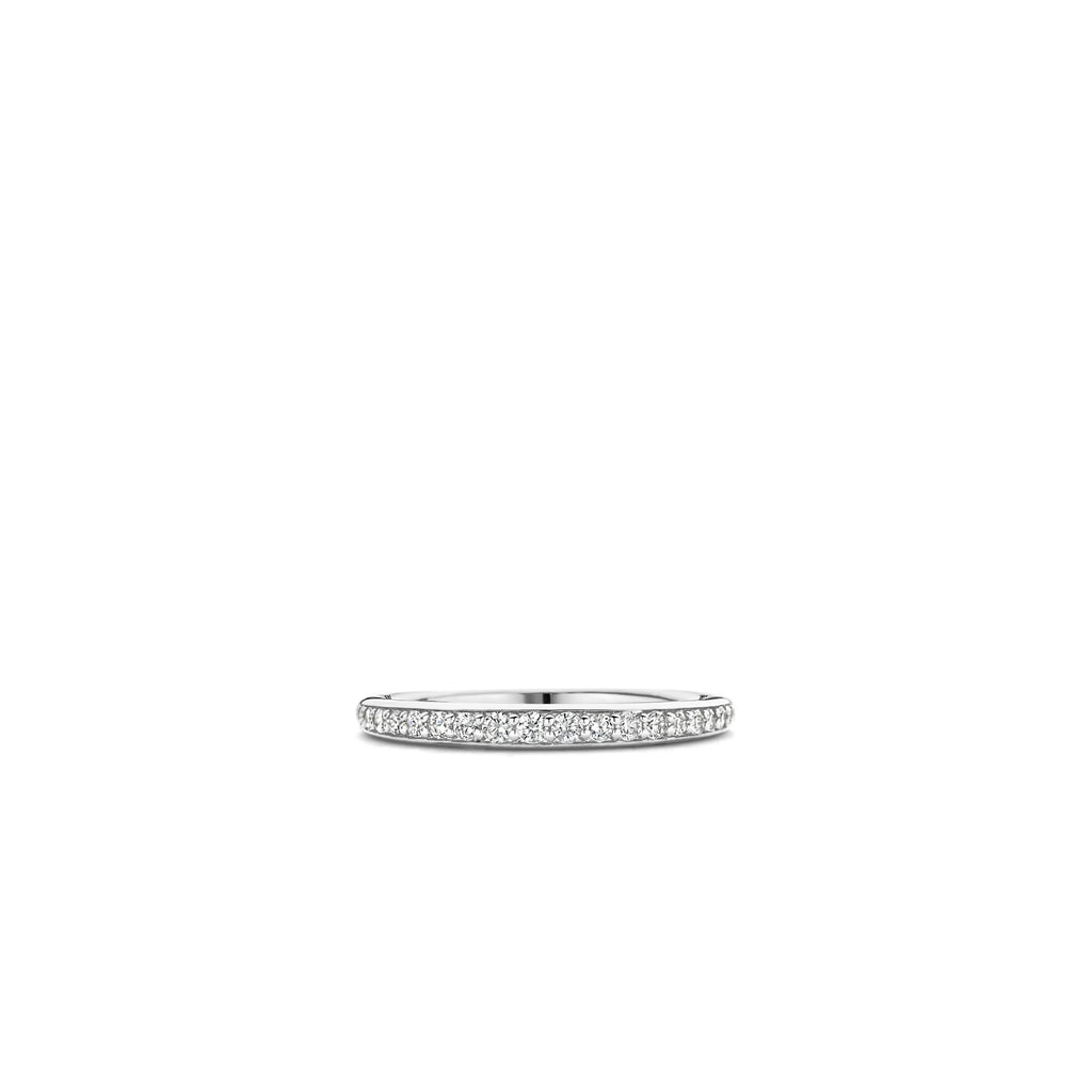 Anillo platinado con zirconia blanca
