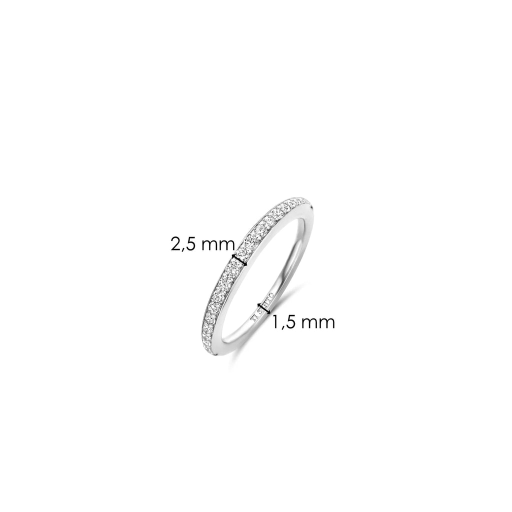 Anillo platinado con zirconia blanca