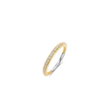 Anillo de plata bañada en oro amarillo con zirconia blanca