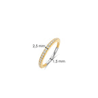 Anillo de plata bañada en oro amarillo con zirconia blanca