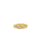 Anillo entrelazado de plata bañada en oro amarillo