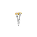 Anillo doble de plata bañada en oro amarillo con nácar