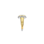 Anillo de plata dorada con nácar y zirconia