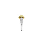 Anillo de plata bañada en oro con piedra amarilla