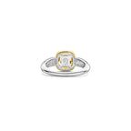 Anillo de plata bañada en oro con piedra amarilla