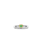Anillo de plata bañada en oro con zirconia verde