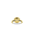 Anillo de plata bañada en oro amarillo con perla de cristal