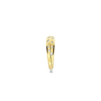 Anillo de plata bañada en oro amarillo con zirconia blanca