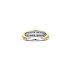 Anillo de plata bañada en oro amarillo con zirconia blanca