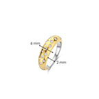 Anillo de plata bañada en oro amarillo con zirconia blanca