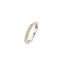 Anillo bicolor de plata bañada en oro amarillo