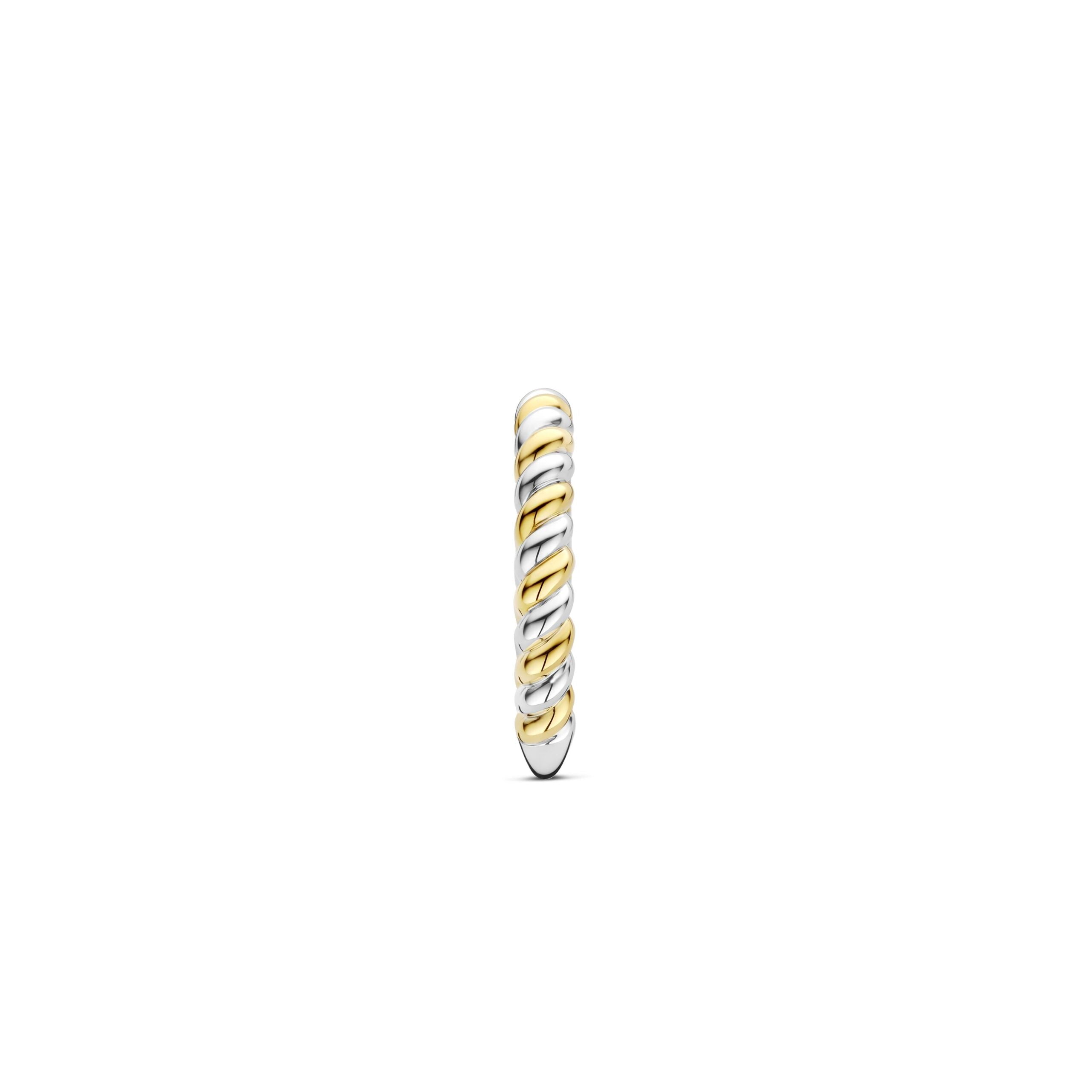 Anillo bicolor de plata bañada en oro amarillo