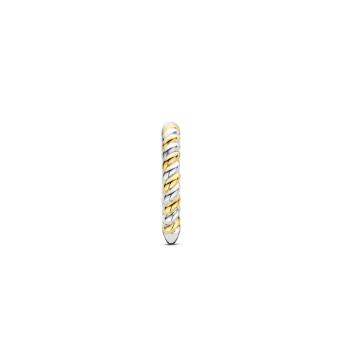 Anillo bicolor de plata bañada en oro amarillo