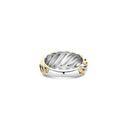 Anillo bicolor de plata bañada en oro amarillo