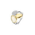 Anillo de plata con acabado platinado y nácar