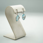 Aretes de 14K oro blanco agua marina