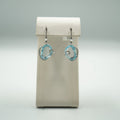 Aretes de 14K oro blanco agua marina