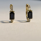 Aretes de aro de 14K oro amarillo safiro