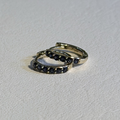 Aretes de aro de 14K oro amarillo safiro