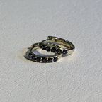Aretes de aro de 14K oro amarillo safiro