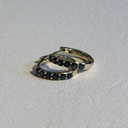 Aretes de aro de 14K oro amarillo safiro