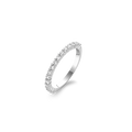 Anillo de plata con acabado platinado y zirconia blanca