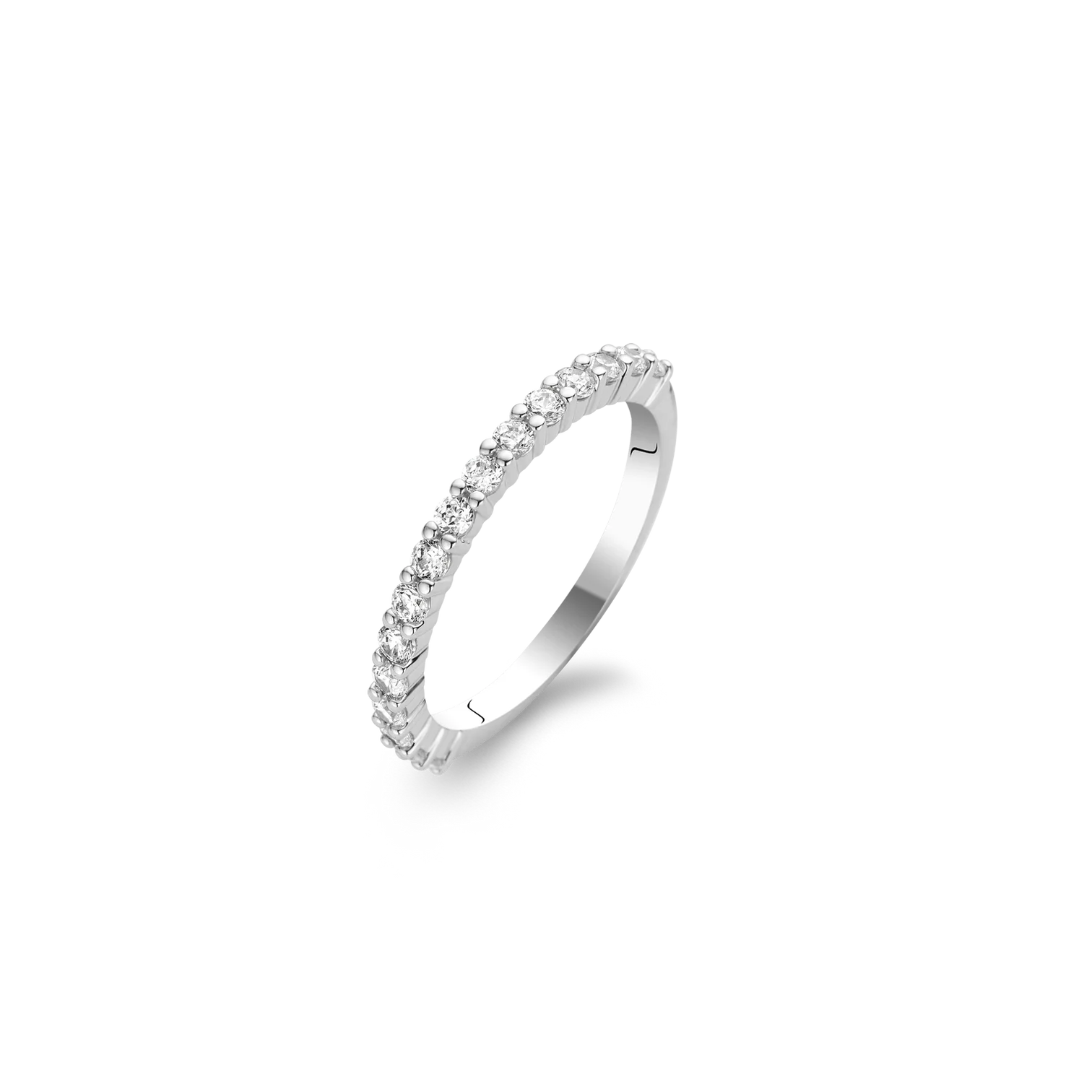 Anillo de plata con acabado platinado y zirconia blanca