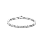 Pulsera de plata bañada en platino con zirconia blanca