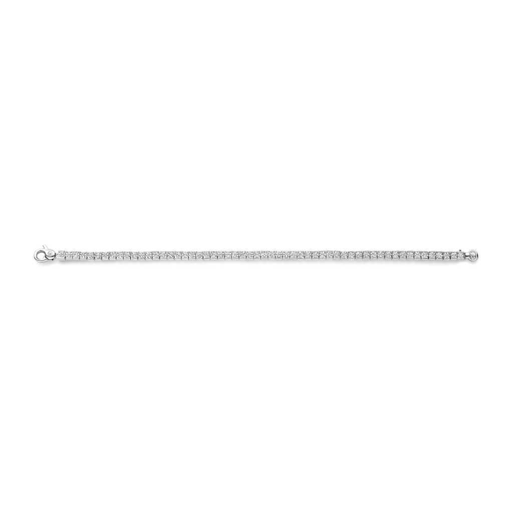 Pulsera de plata bañada en platino con zirconia blanca