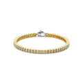 Pulsera de plata bañada en oro amarillo con zirconia blanca