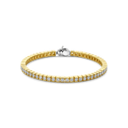 Pulsera de plata bañada en oro amarillo con zirconia blanca