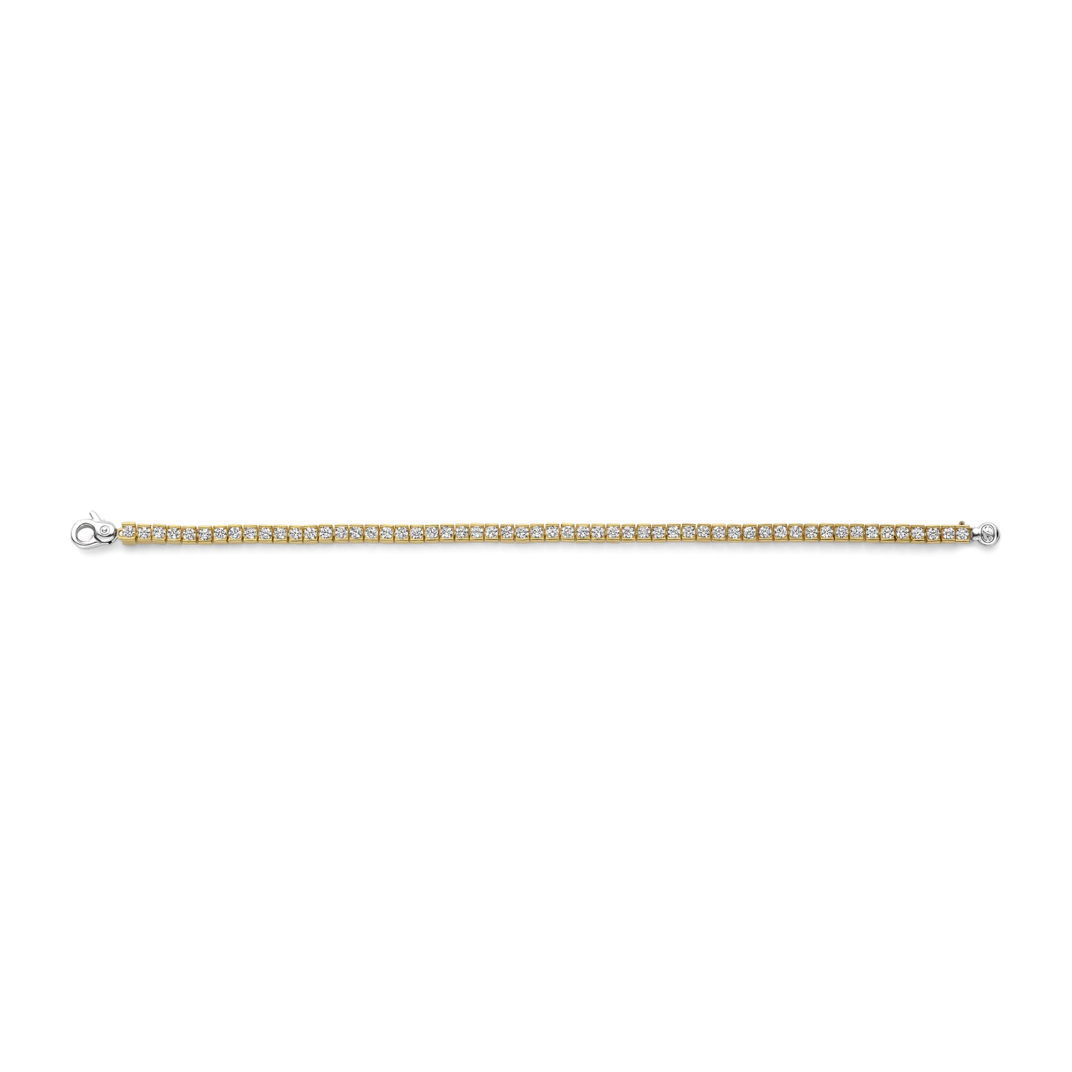 Pulsera de plata bañada en oro amarillo con zirconia blanca