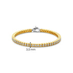 Pulsera de plata bañada en oro amarillo con zirconia blanca