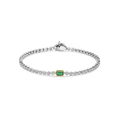 Pulsera de plata bañada en oro con zirconia esmeralda