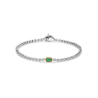 Pulsera de plata bañada en oro con zirconia esmeralda