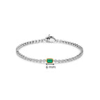 Pulsera de plata bañada en oro con zirconia esmeralda